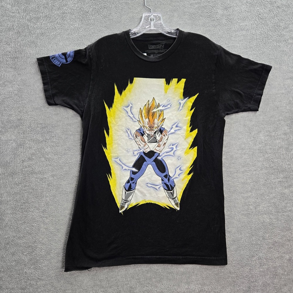 Dragonball Z Men Shirt Medium Black Super Saiyan Majin Vegeta Anime Tee READ